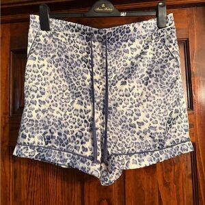 Tahari High Waist Blue Animal Print Women's Shorts